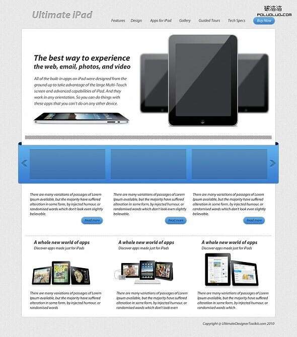 Photoshop設計網頁 打造專業(yè)級國外產品展示型網站